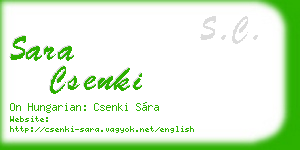 sara csenki business card